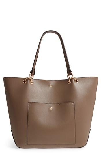 Sole Society Fronto Faux Leather Tote - Beige