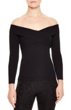 Women's Sandro Jova Wrap Front Sweater - Black