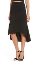 Women's Moon River Ruffle High/low Skirt - Black