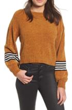 Women's Ten Sixty Sherman Stripe Sleeve Chenille Sweater - Yellow