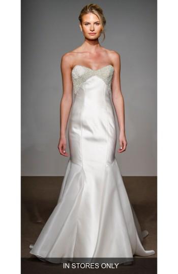 Women's Anna Maier Couture Helene Strapless Silk Duchess Satin Gown, Size In Store Only - Ivory