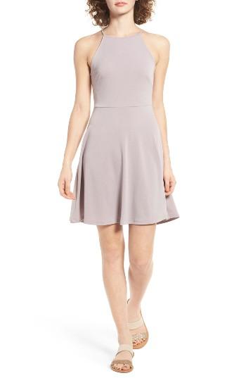 Women's Lush Ava Skater Dress - Grey