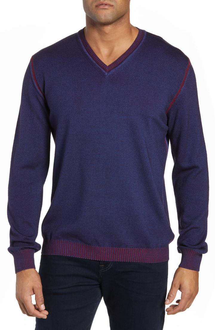 Men's Bugatchi Wool Blend Sweater - Blue