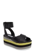 Women's Steve Madden Macer Cuffed Platform Sandal .5 M - Black