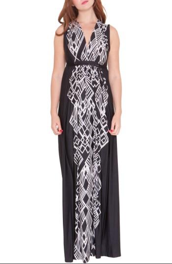 Women's Olian 'amanda' Maternity Maxi Dress - Black