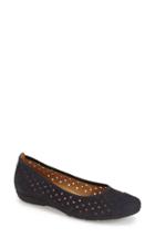 Women's Gabor Perforated Ballet Flat .5 M - Blue