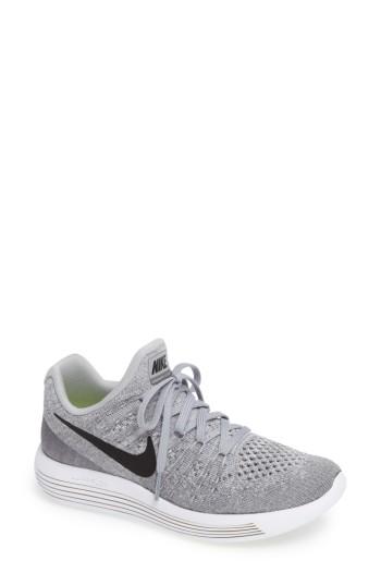 Women's Nike Lunarepic Low Flyknit 2 Running Shoe .5 M - Grey