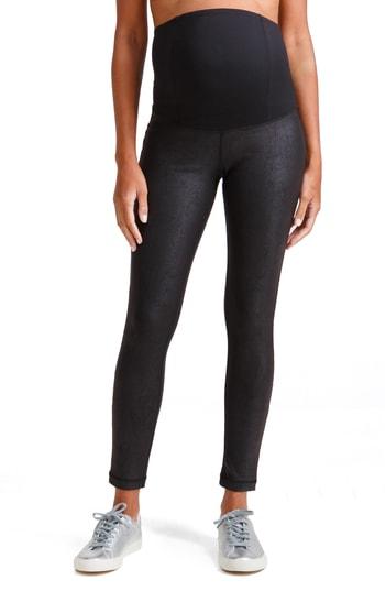 Women's Ingrid & Isabel Faux Leather Maternity Leggings - Black