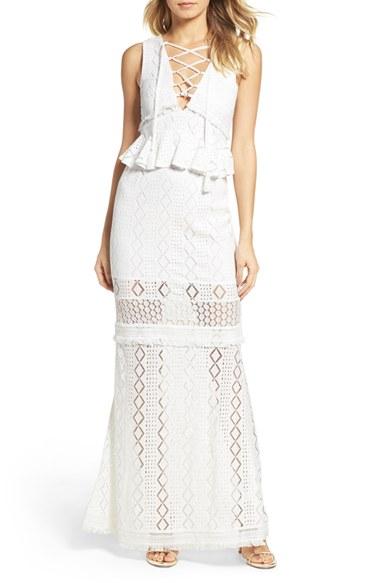 Women's Foxiedox Aria Lace-up Crochet Gown