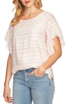Women's Cece Flutter Sleeve Stripe Blouse, Size - White