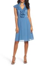 Women's Adrianna Papell Chiffon Fit & Flare Dress - Blue