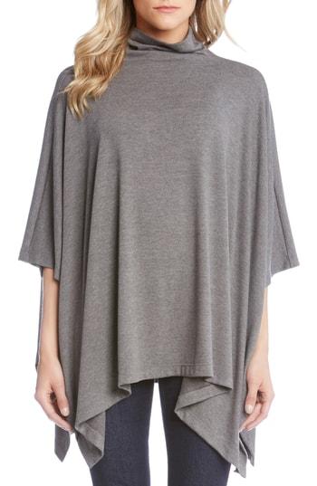 Women's Karen Kane Funnel Neck Sweater Poncho - Grey