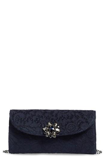 Glint Jeweled Envelope Clutch - Blue