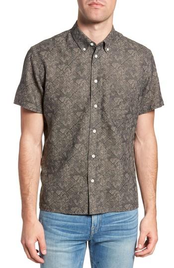 Men's Billy Reid Leo Standard Fit Short Sleeve Sport Shirt - Grey