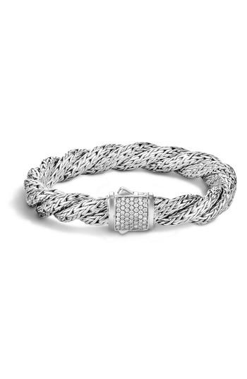 Women's John Hardy Twist Chain Pave Diamond Bracelet