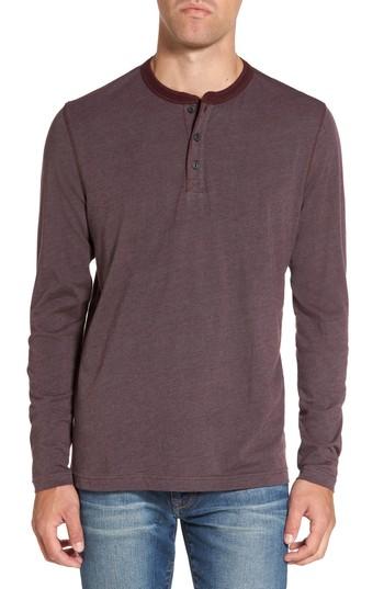 Men's Nordstrom Men's Shop Stripe Henley, Size - Burgundy