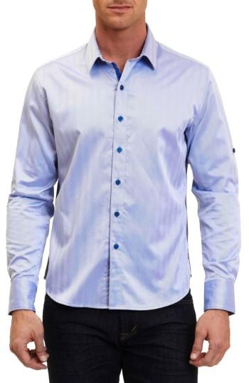 Men's Robert Graham Canton Classic Fit Herringbone Sport Shirt X-large - Blue