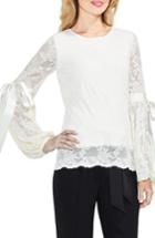 Women's Vince Camuto Tie Cuff Bubble Sleeve Floral Lace Top