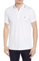 Men's French Connection Summer Tipped Polo - White