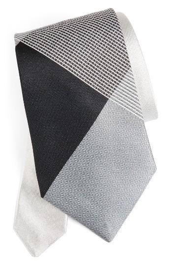 Men's Burberry Clinton Check Silk Tie, Size - Grey