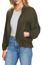Women's 1.state Blouson Sleeve Bomber Jacket, Size - Green