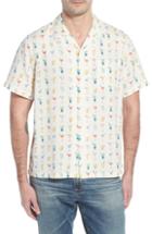 Men's Tori Richard Mixalot Trim Fit Silk Blend Camp Shirt, Size - White