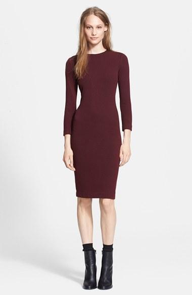 Vince Three Quarter Sleeve Boucle Sheath