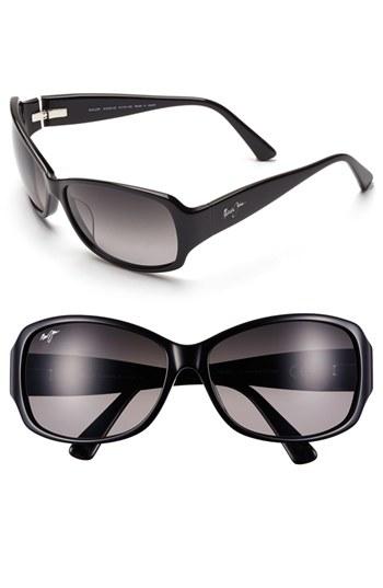 Women's Maui Jim Nalani 61mm Polarizedplus2 Sunglasses - Gloss Black