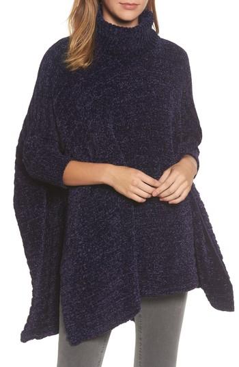 Women's Caslon Chenille Poncho /small - Blue