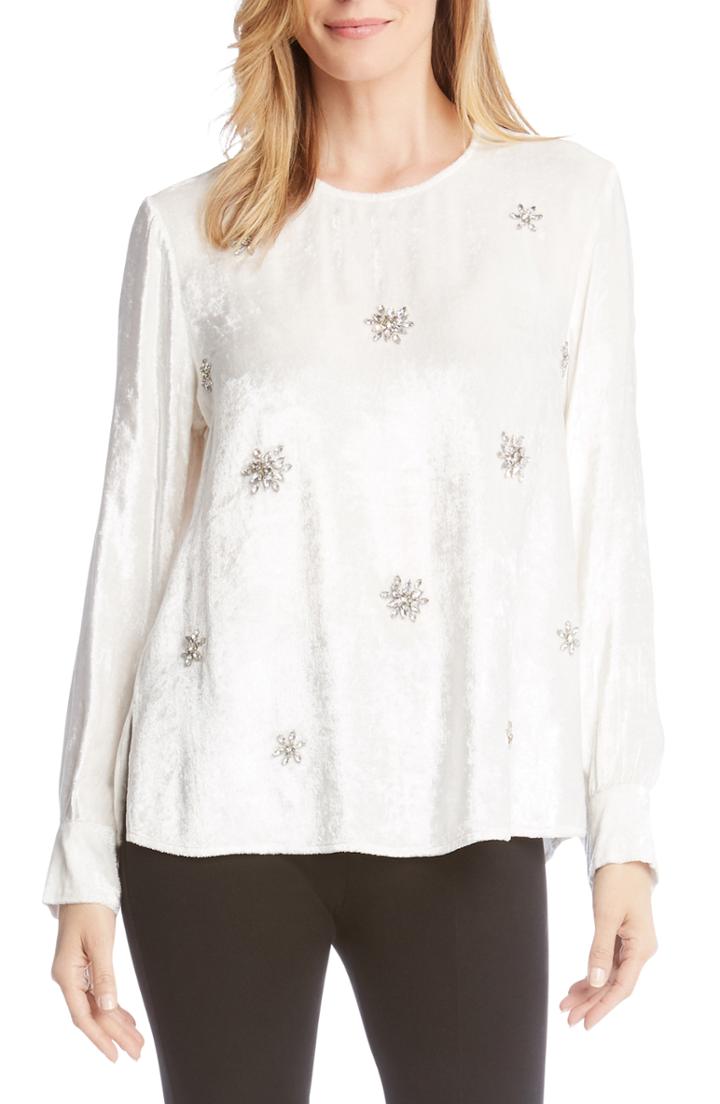 Women's Karen Kane Embellished Velvet Top