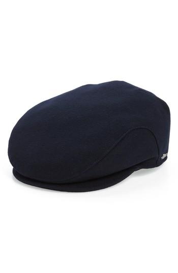 Men's Wigens Melton Wool Driving Cap - Blue