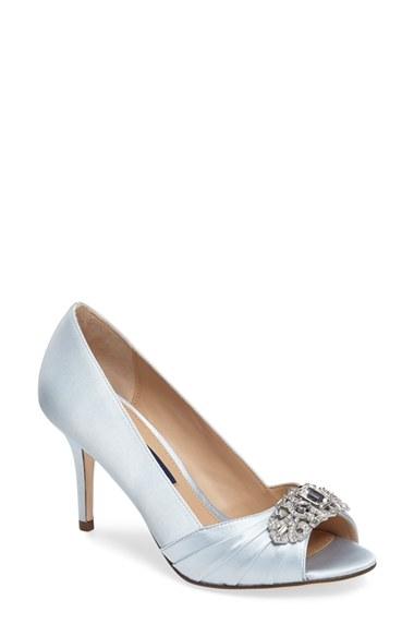 Women's Nina 'verity' Swarovski Peep Toe Pump