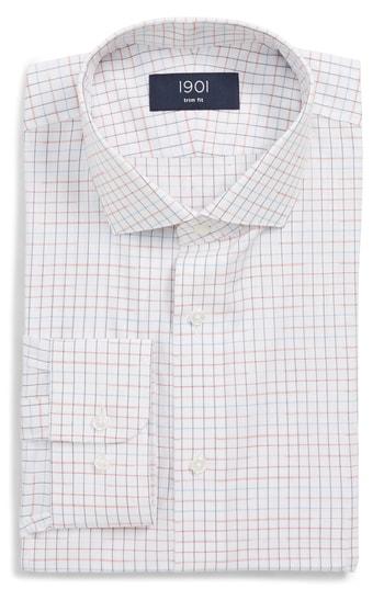Men's 1901 Trim Fit Check Dress Shirt - 34/35 - Red