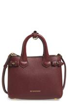 Burberry 'mini Banner' House Check Leather Tote - Red