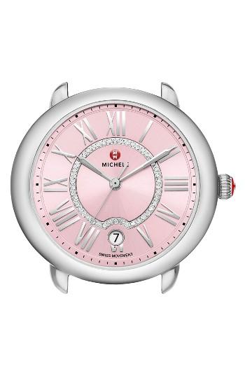 Women's Michele Serein Diamond Dial Watch Case, 36mm X 34mm