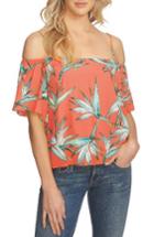 Women's 1.state Cold Shoulder Blouse - Coral
