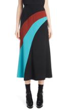 Women's Dries Van Noten Curved Inset Midi Skirt Us / 38 Fr - Black