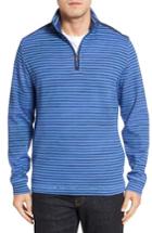 Men's Bugatchi Quarter Zip Stripe Pullover