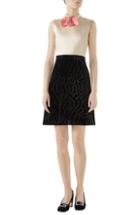 Women's Gucci Bow Embellished Satin A-line Dress Us / 44 It - Black