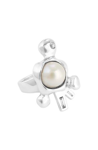 Women's Wasson Fine 'molten' Freshwater Pearl & Diamond Ring