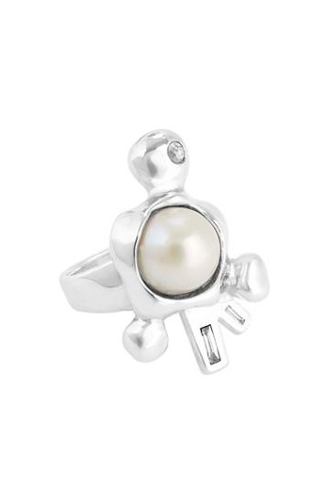 Women's Wasson Fine 'molten' Freshwater Pearl & Diamond Ring