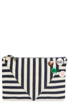 Clare V. Striped Clutch With Pins -