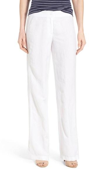 Women's Nic+zoe 'easy' Linen Blend Wide Leg Pants - White