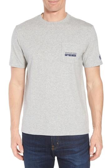 Men's Vineyard Vines X Shark Week(tm) Sharks & Stripes Pocket T-shirt - Grey