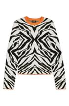 Women's Topshop Zebra Skinny Sweater Us (fits Like 0) - Black