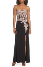 Women's Blondie Nites Applique Strapless Bustier Gown