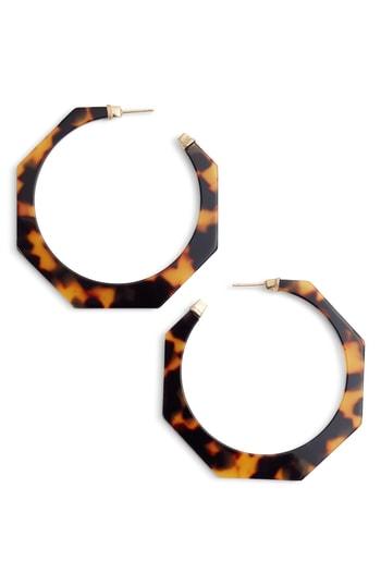 Women's Gas Bijoux Tortoiseshell Resin Hoop Earrings