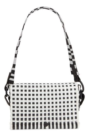 Truss Woven Baguette Shoulder Bag - Black
