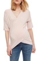 Women's Topshop Wrap Maternity/nursing Tee Us (fits Like 0-2) - Beige