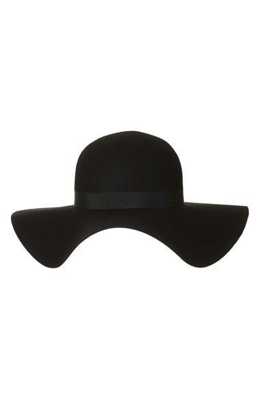 Topshop Floppy Wool Felt Hat Burgundy